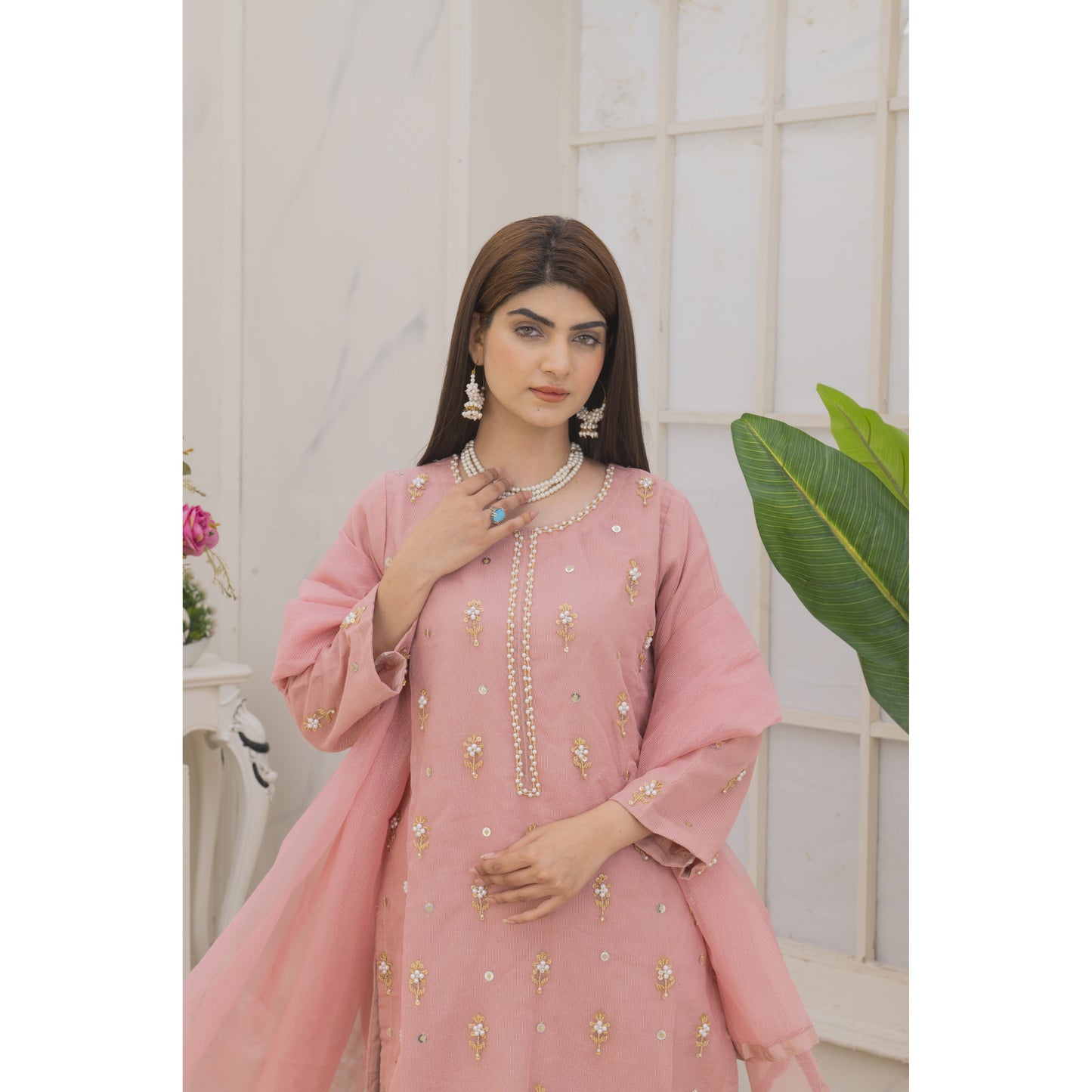 Handmade Neckline Stitched 3-pc