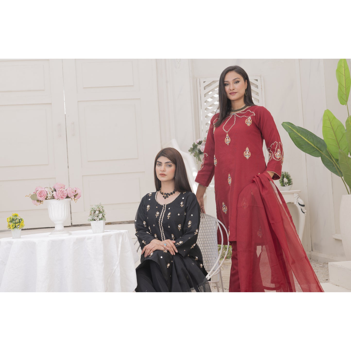 Handmade Neckline Stitched 3-pc